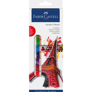 Pintura Acrílica 169501 Faber Castell Estuche Con 12 Tubos De 12ml