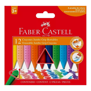 Crayones Borrables Jumbo Triangulares 243012 Faber Castell Set 12 Piezas