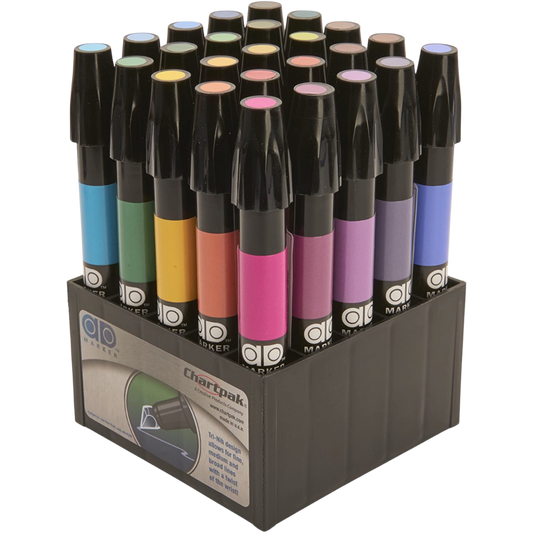 Estuche con 25 Marcadores Chartpak Set Colores Básicos