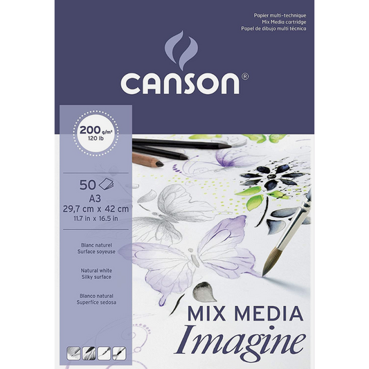 Block de Dibujo Canson Imagine Mix Media A3 29.7 × 42 cm
