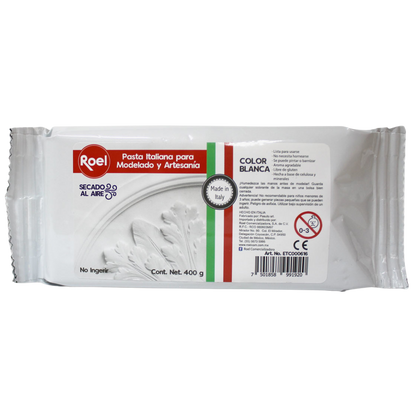 Pasta para Modelar Italiana Roel 400 g Blanca