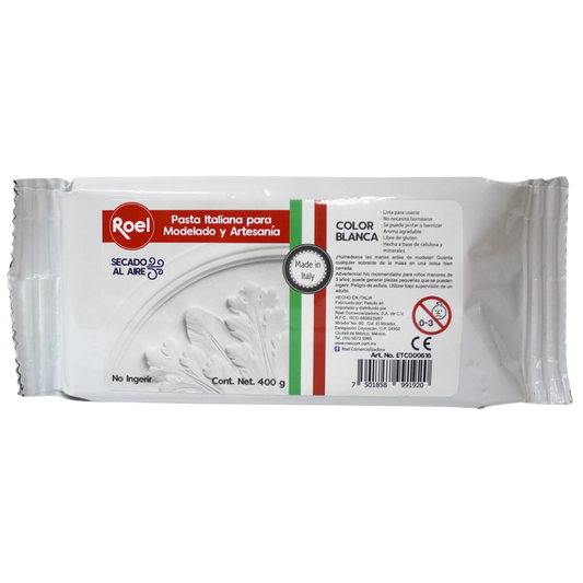 Pasta para Modelar Italiana Roel 400 g Blanca