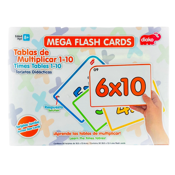 Tarjetas Didácticas Tablas De Multiplicar Mega Flash Cards Diako 42 Piezas