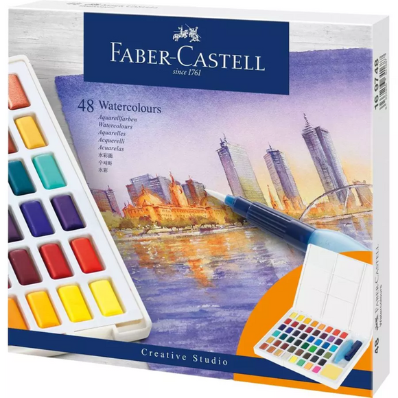 Acuarelas Creative Studio Faber Castell 169748 Estuche Con 48 Medias Pastillas