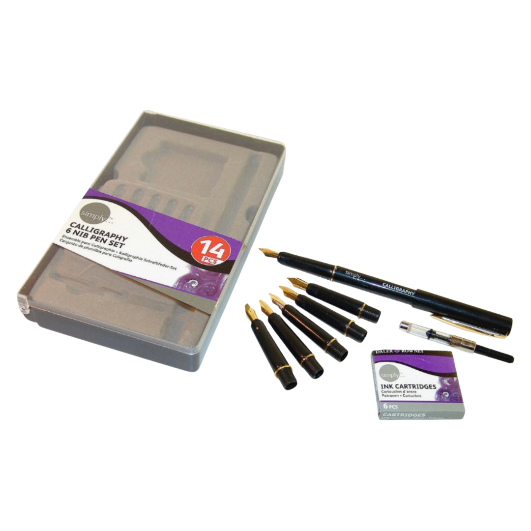 Set de Pluma para Caligrafía Daler Rowney con 6 Plumillas y Cartuchos