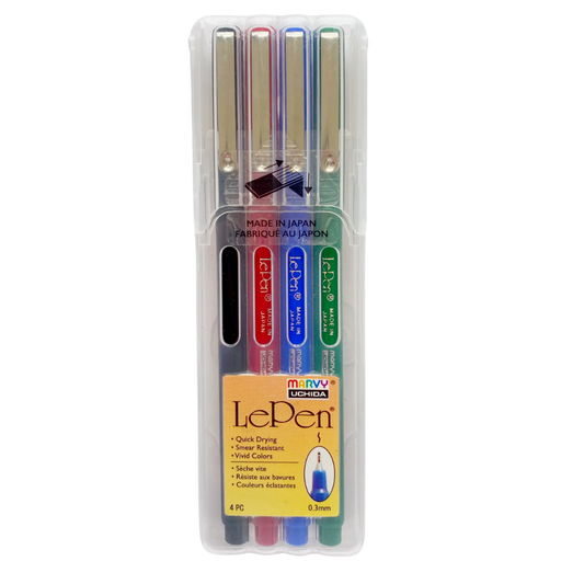 Rotulador Lepen 4300-4A Marvy Uchida Set con 4 Piezas