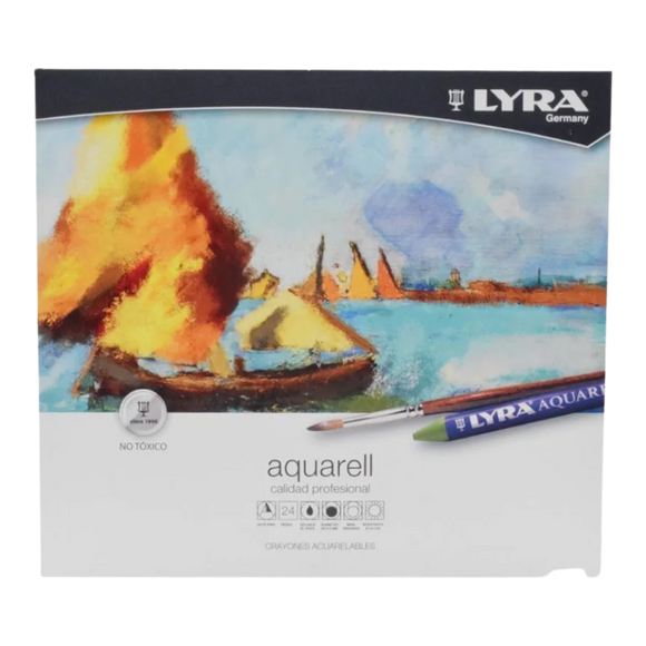 Crayones Acuarelables Lyra 46320 Profesional Set Con 24 Piezas