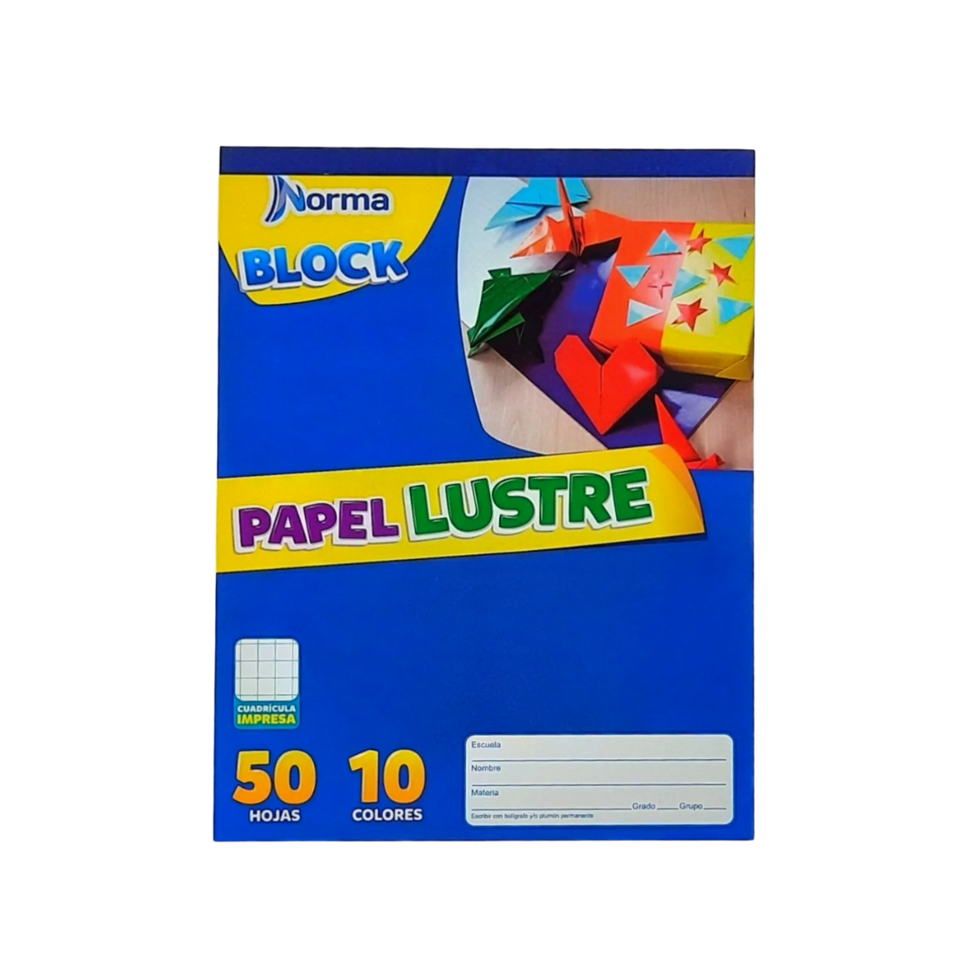Block Norma Creatividad Papel Lustre 50 Hojas