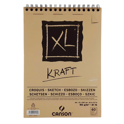 Block de Dibujo Canson XL Kraft 90 g 60 Hojas