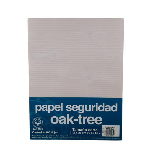 Papel Seguridad Oak-tree Tamaño Carta Paquete con 100 Hojas