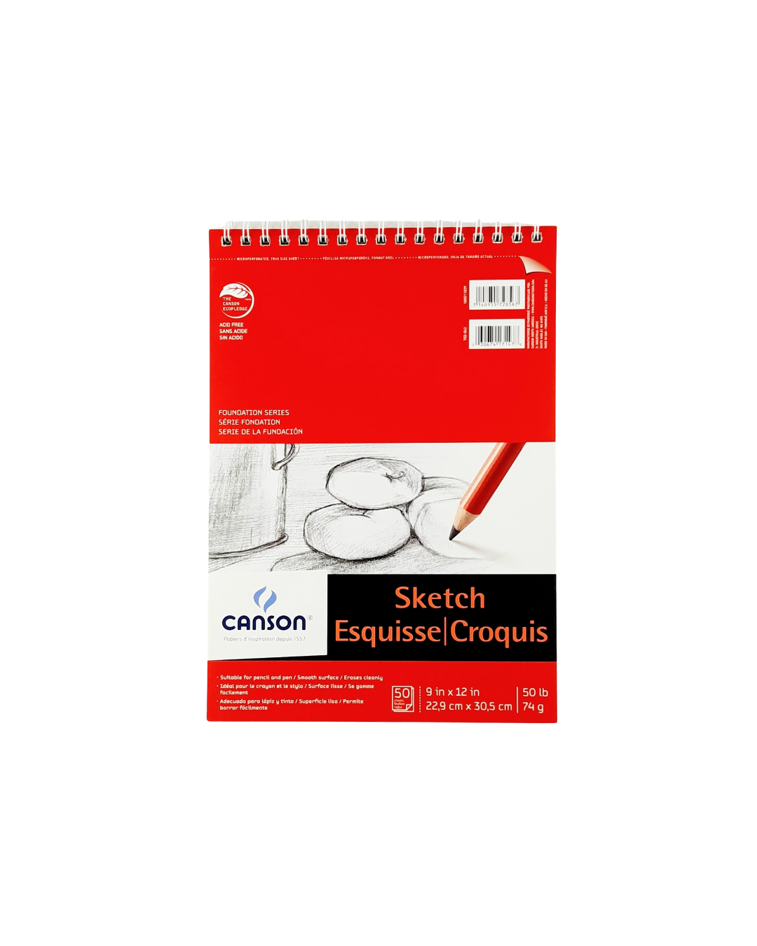 Block de Dibujo Canson Sketch Fondation 22.9 × 30.5 cm 74 g