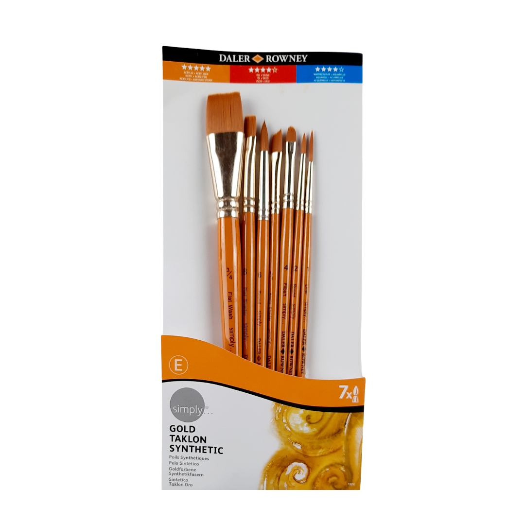 Set c/7 Pinceles para Acrílico Simply Daler Rowney