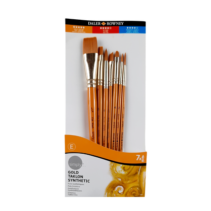 Set c/7 Pinceles para Acrílico Simply Daler Rowney