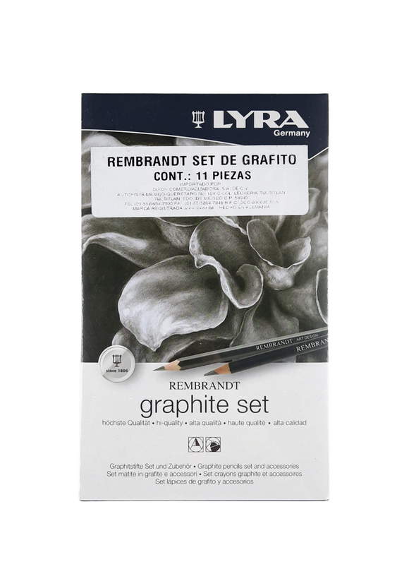 Lápices Y Barra De Grafito Rembrandt Graphite Set Lyra Estuche Con 11 Piezas