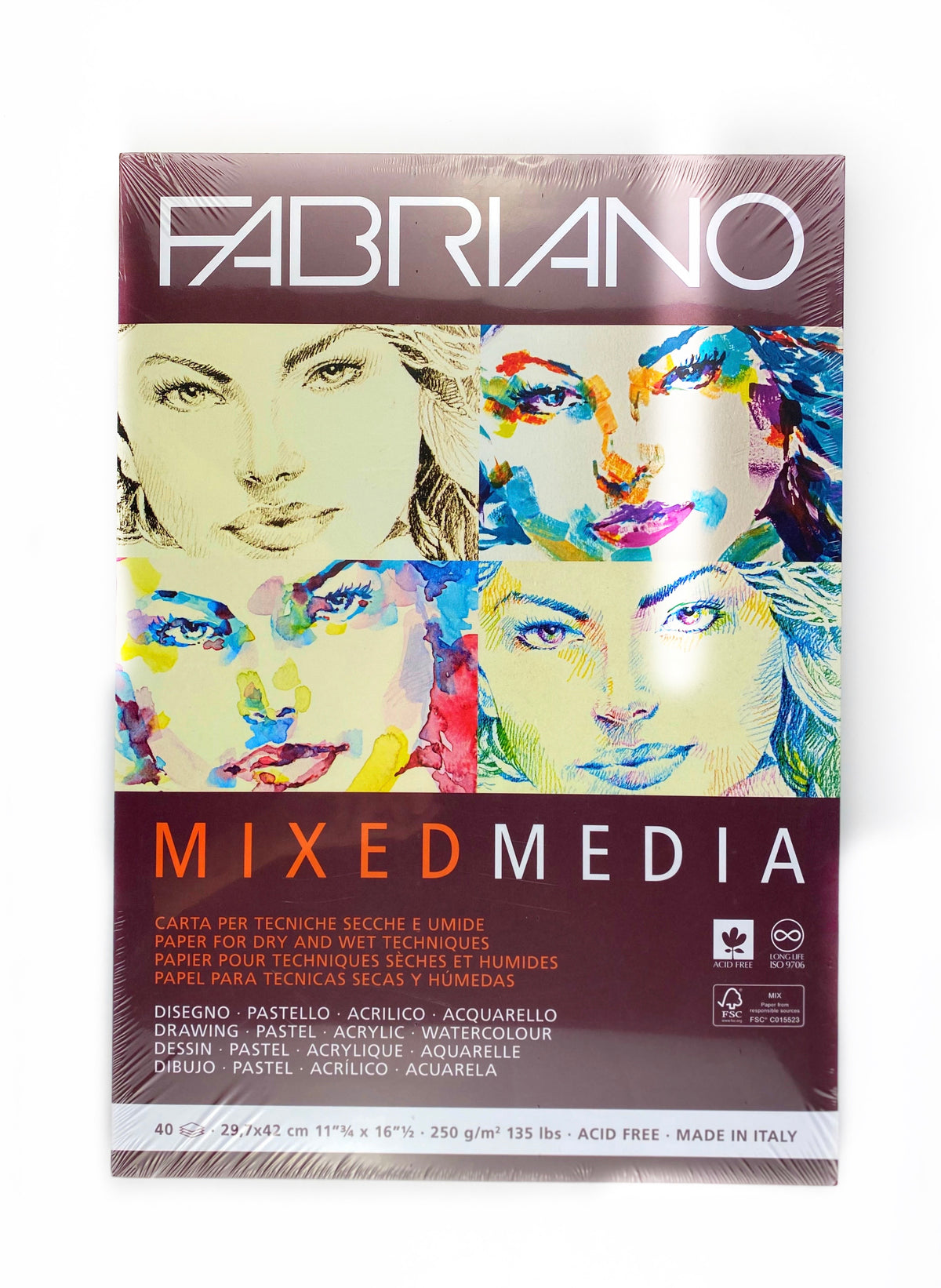Block de Dibujo Mix Media Fabriano 250 g