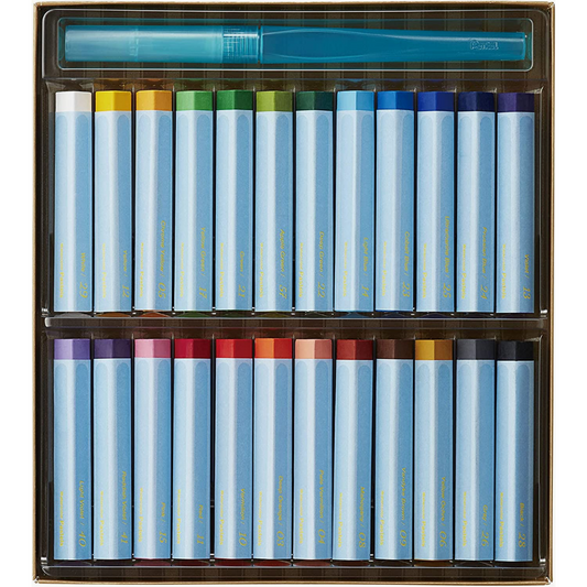 Barras de Pastel Acuarelables Pentel GHW1-24 con Pincel de Agua Set 24 Piezas