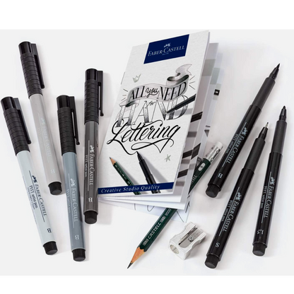 Marcadores de Tinta China Pitt Artist Lettering 267118 Faber Castell Set 9 Piezas