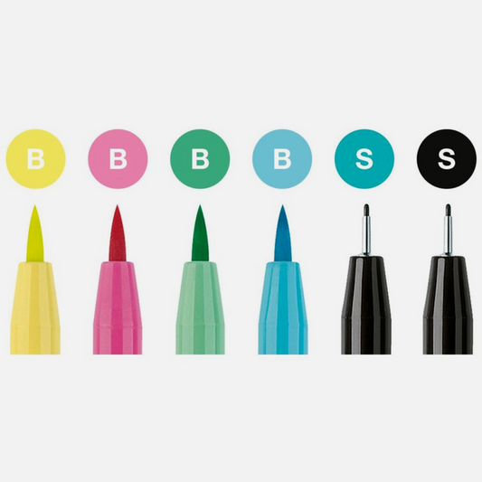 Marcadores Pastel de Tinta China Pitt Lettering 267116 Faber Castell Set 6 Piezas