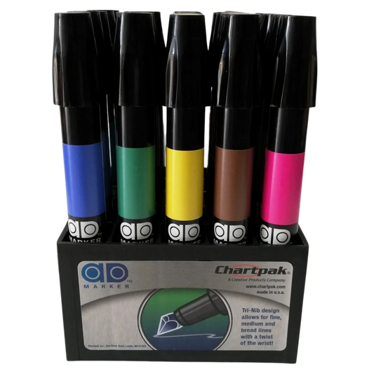 Estuche con 25 Marcadores Chartpak Set Colores Básicos
