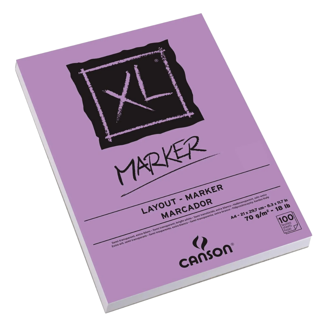 Block de Dibujo Canson XL Marker A4 para Marcador 100 Hojas 21 × 29.7 cm