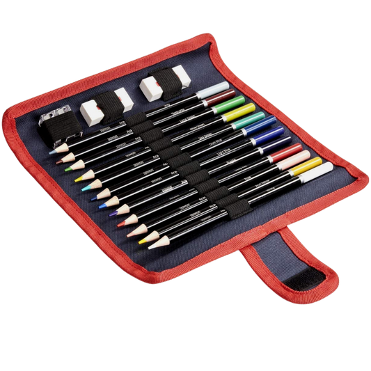 Lápices de Colores con Estuche Enrollable 2305681 Derwent Academy Set con 16 Piezas