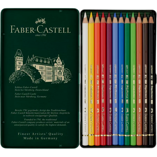 Lápices de Colores Polychromos 110012 Faber Castell Set con 12 Piezas