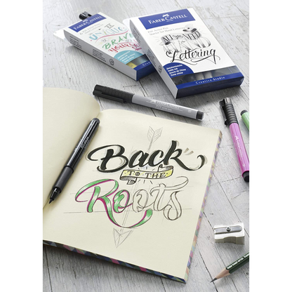 Marcadores de Tinta China Pitt Artist Lettering 267118 Faber Castell Set 9 Piezas