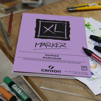 Block de Dibujo Canson XL Marker A4 para Marcador 100 Hojas 21 × 29.7 cm