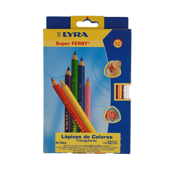 Lápices De Colores Lyra Super Ferby Triangulares Caja Con 12 Piezas