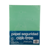 Papel Seguridad Oak-Tree Tamaño Carta Paquete Con 100 Hojas