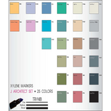 Marcadores Chartpak Set Colores Arquitectura Estuche Con 25 Piezas