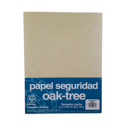 Papel Seguridad Oak-tree Tamaño Carta Paquete con 100 Hojas