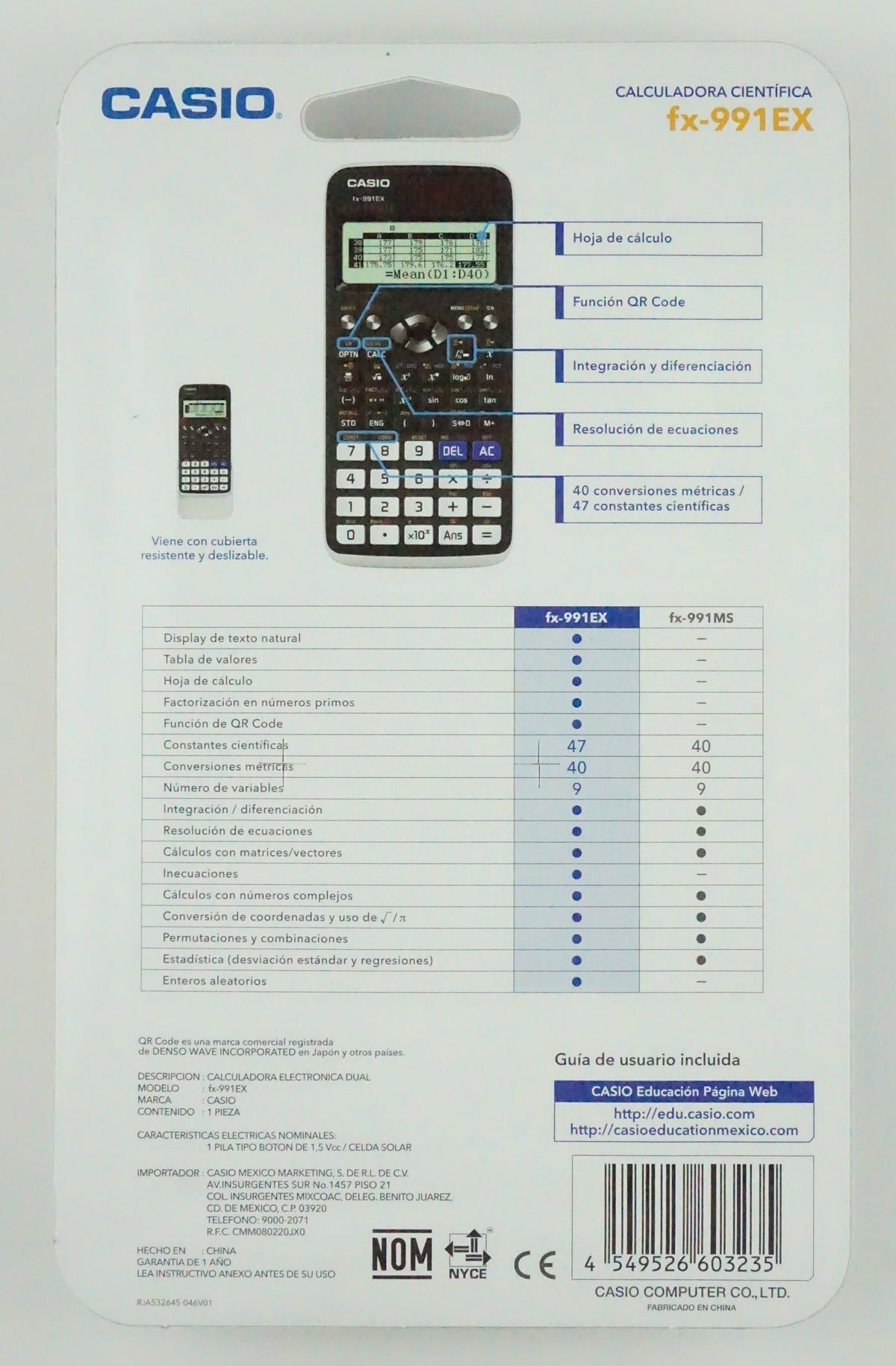 Calculadora Cientifica Casio Fx-991ex 552 Fun |Envio Gratis|