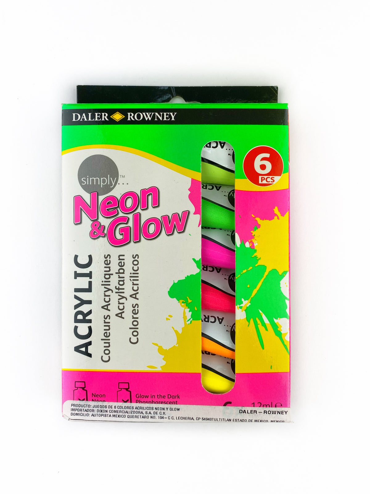Caja c/6 Tubos Acrílicos Neon 12 ml Daler Rowney