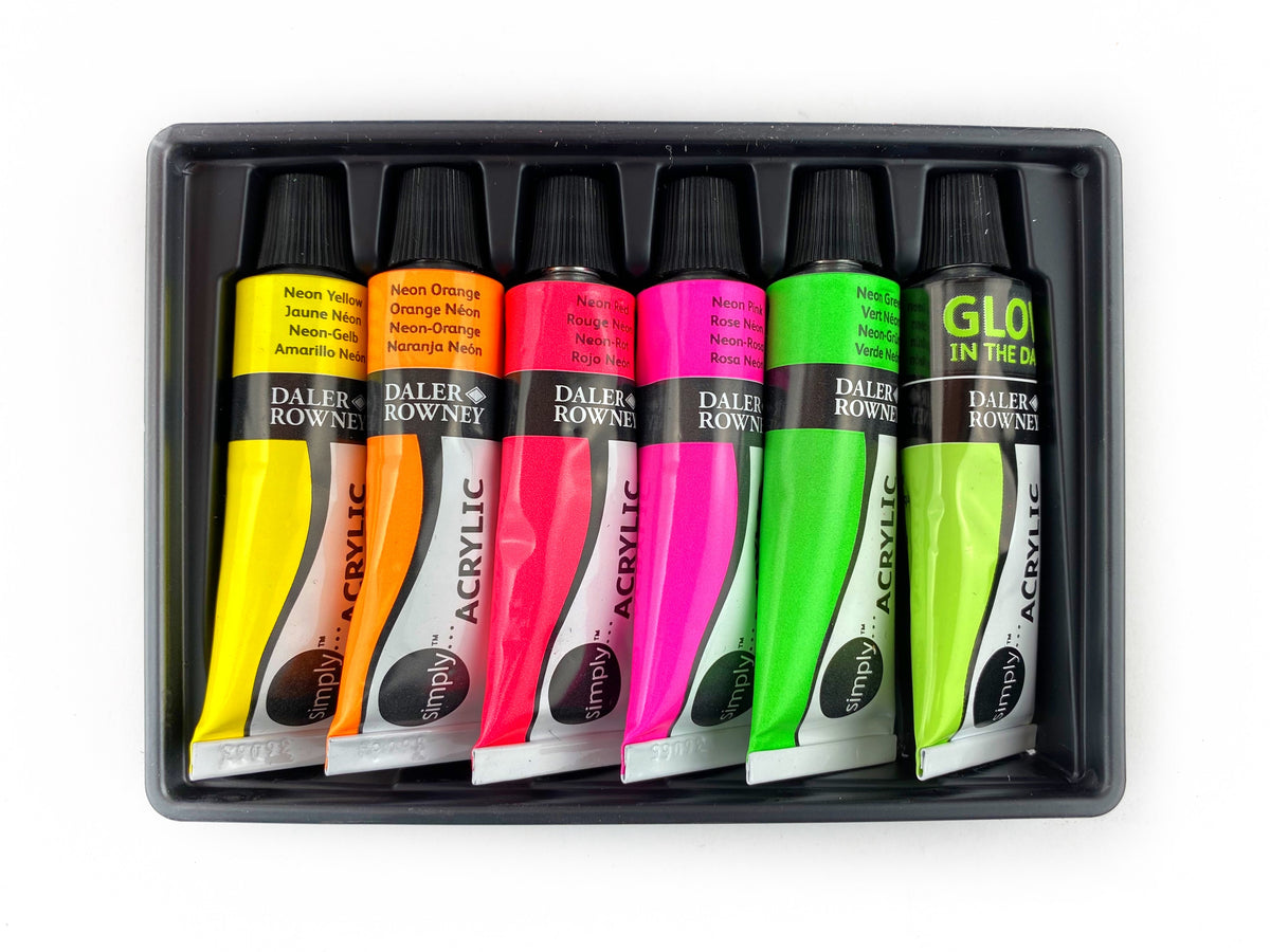 Caja c/6 Tubos Acrílicos Neon 12 ml Daler Rowney