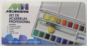 Caja Con 18 Pastillas De Acuarelas Profesionales Mecanorma