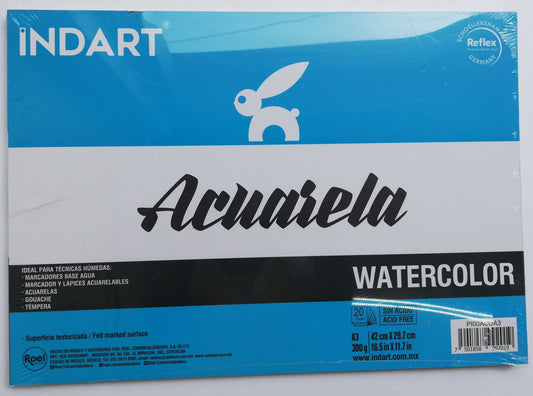 Block de Dibujo Watercolor Indart A3