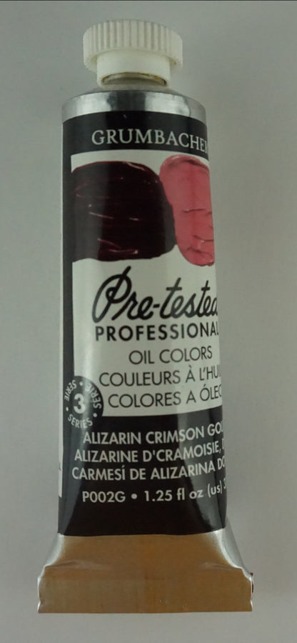 Tubo de Óleo Grumbacher 37 ml P002 g Carmesí de Alizarina Dorado