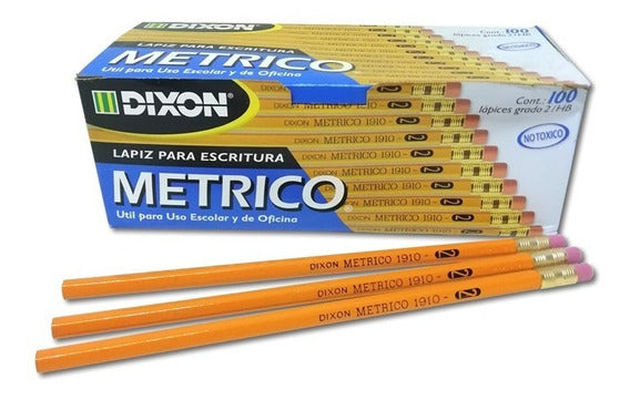 Caja con 100 lápices de Grafito No.2HB Metrico Dixon