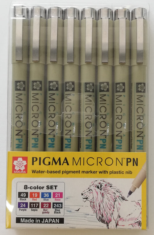 Estuche C/8 Marcadores Pigma Micron Pn Sakura