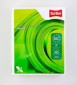Paquete con 500 hjs Blanco tamaño carta Scribe verde